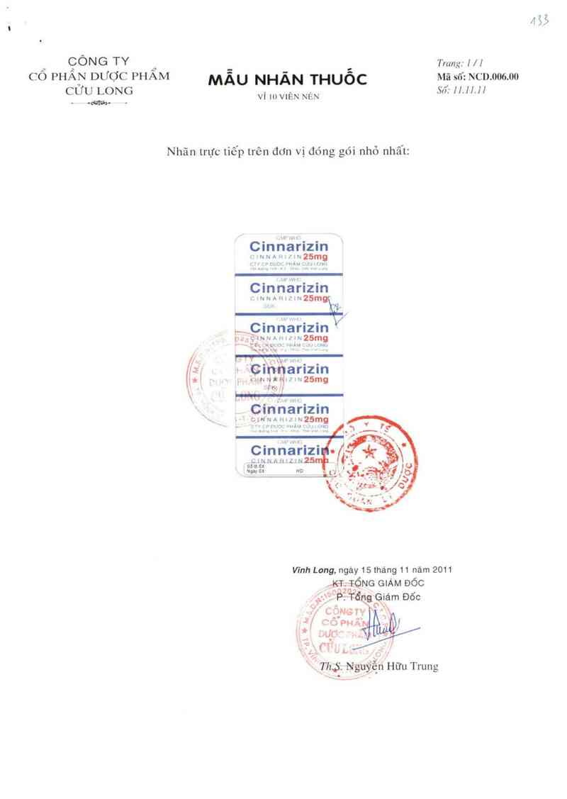 thông tin, cách dùng, giá thuốc Cinnarizin 25mg - ảnh 2