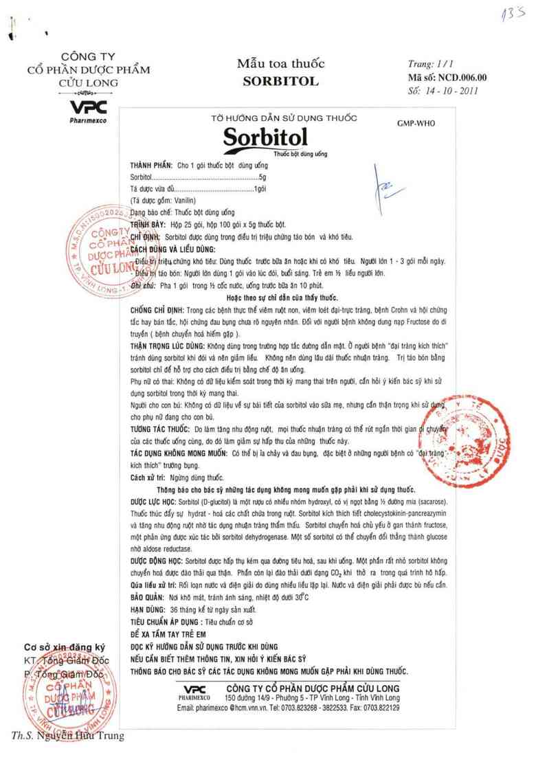 thông tin, cách dùng, giá thuốc Sorbitol - ảnh 0