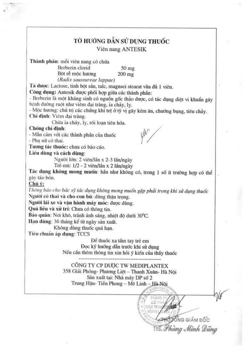 thông tin, cách dùng, giá thuốc Antesik - ảnh 1