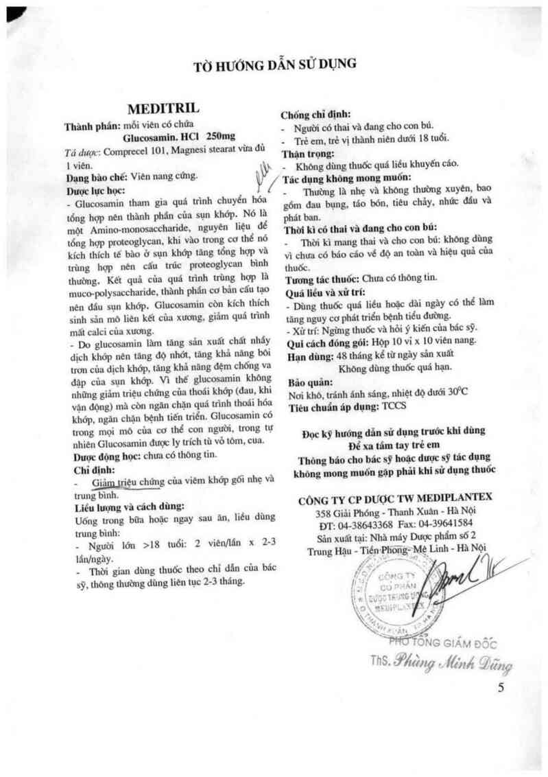 thông tin, cách dùng, giá thuốc Meditril - ảnh 1