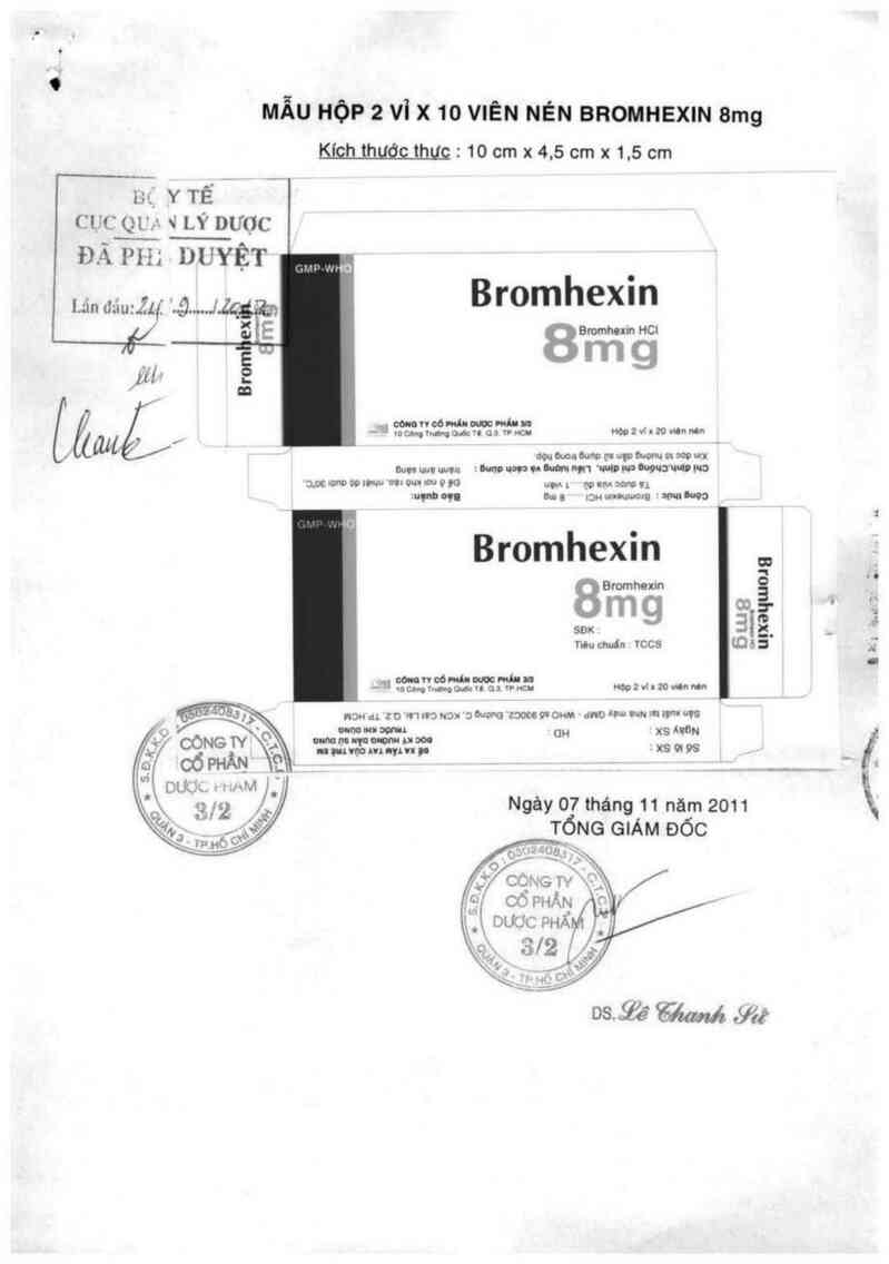thông tin, cách dùng, giá thuốc Bromhexin 8 mg - ảnh 0