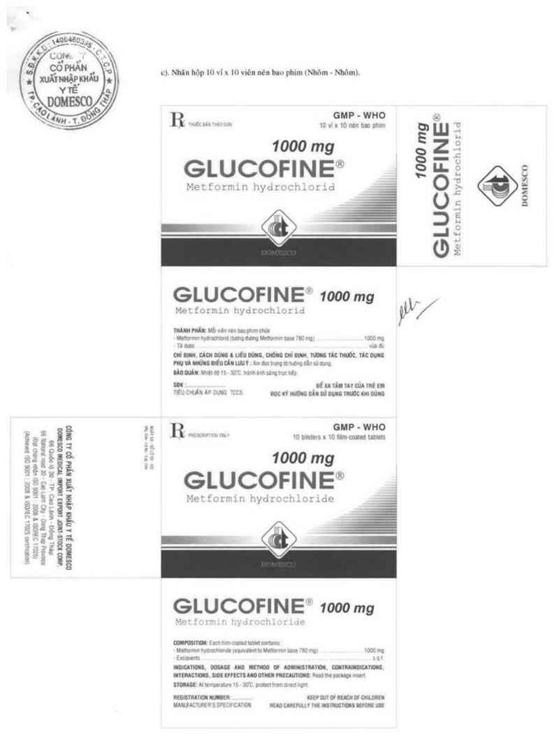 thông tin, cách dùng, giá thuốc Glucofine 1000 mg - ảnh 3