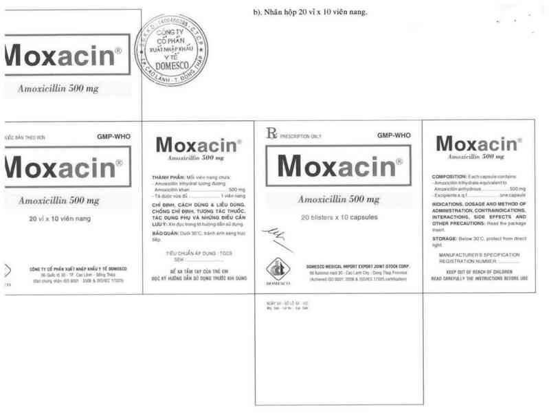 thông tin, cách dùng, giá thuốc Moxacin - ảnh 1