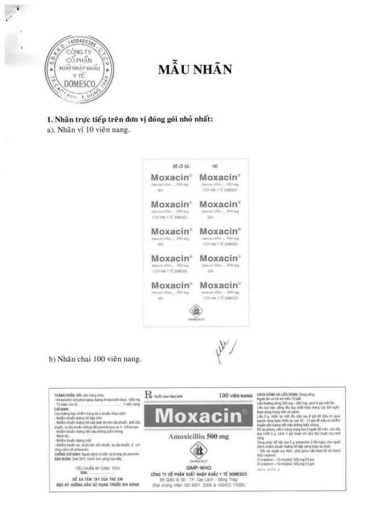 thông tin, cách dùng, giá thuốc Moxacin - ảnh 2