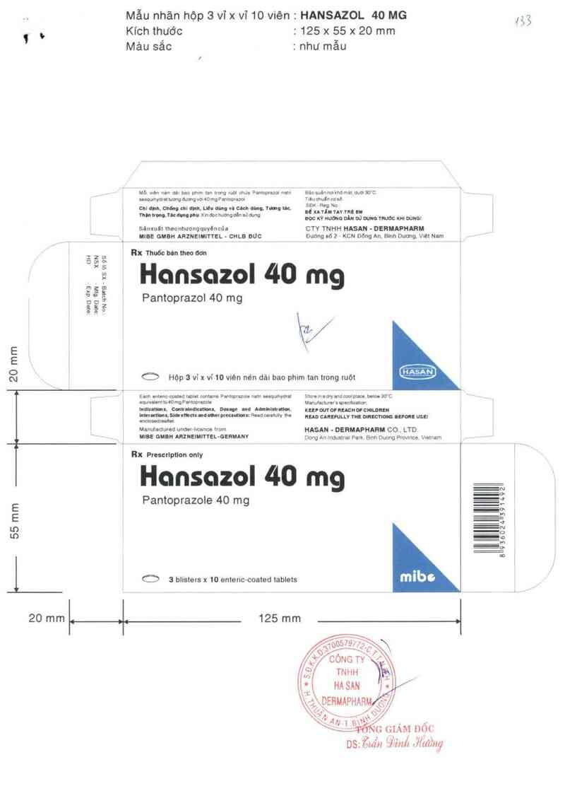 thông tin, cách dùng, giá thuốc Hansazol 40MG - ảnh 0