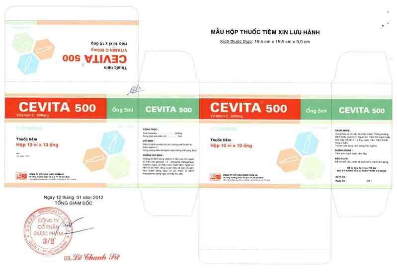thông tin, cách dùng, giá thuốc Cevita 500 - ảnh 0