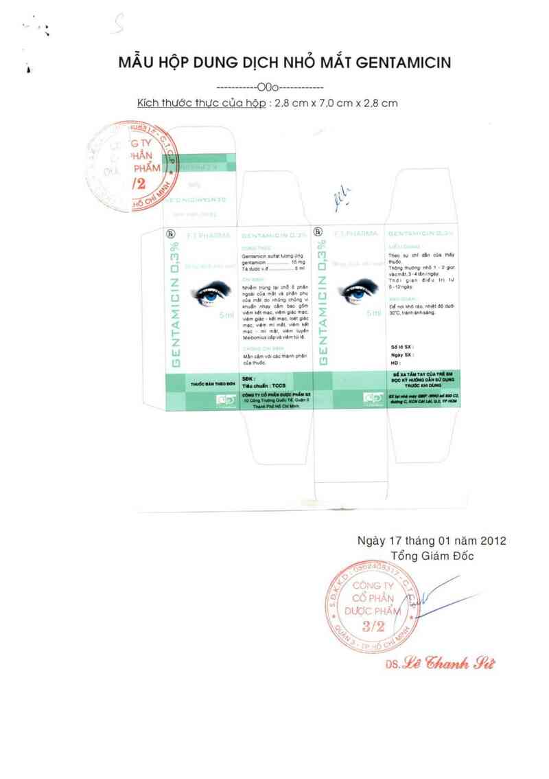 thông tin, cách dùng, giá thuốc Gentamicin 0,3% - ảnh 0