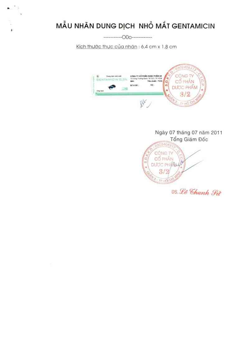 thông tin, cách dùng, giá thuốc Gentamicin 0,3% - ảnh 1