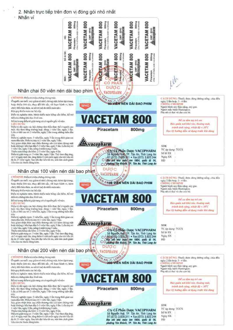 thông tin, cách dùng, giá thuốc Vacetam 800 - ảnh 4