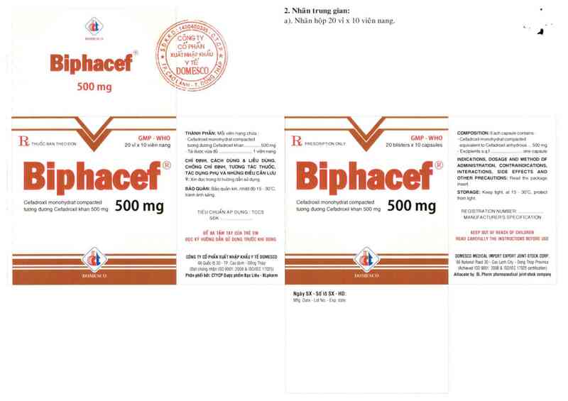 thông tin, cách dùng, giá thuốc Biphacef 500 mg - ảnh 1