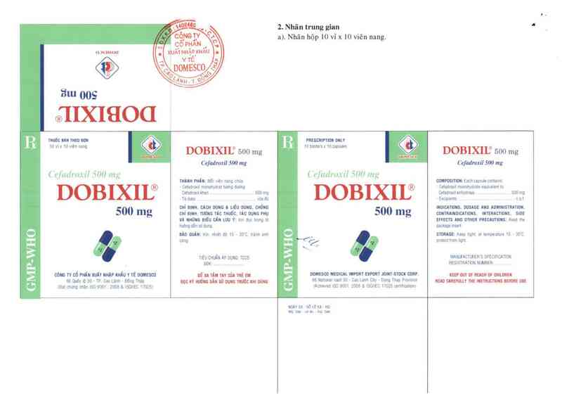 thông tin, cách dùng, giá thuốc Dobixil 500 mg - ảnh 0