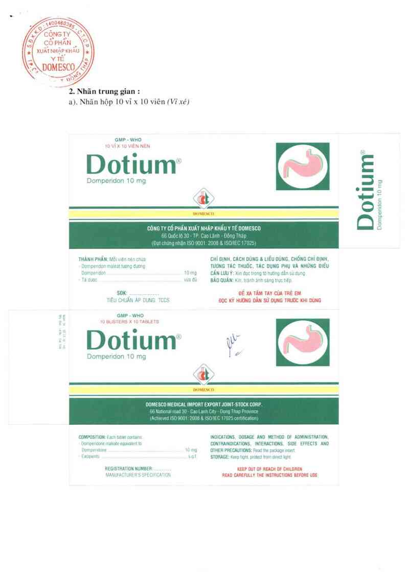 thông tin, cách dùng, giá thuốc Dotium - ảnh 1