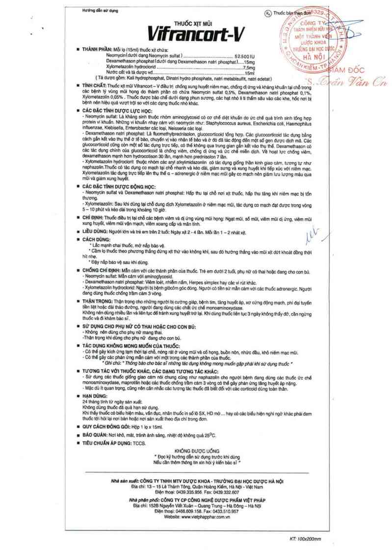 thông tin, cách dùng, giá thuốc Vifrancort - V - ảnh 1