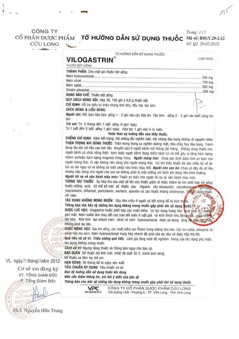 thông tin, cách dùng, giá thuốc Vilogastrin - ảnh 3