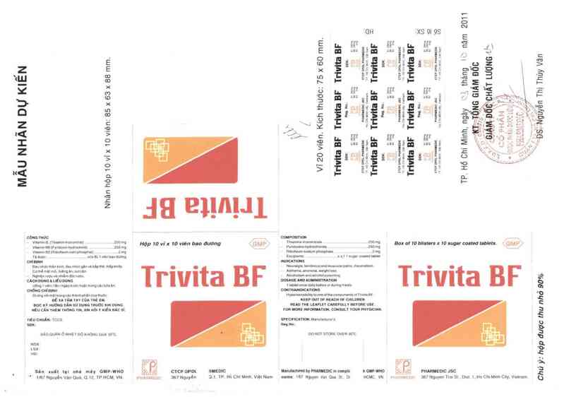 thông tin, cách dùng, giá thuốc Trivita BF - ảnh 0