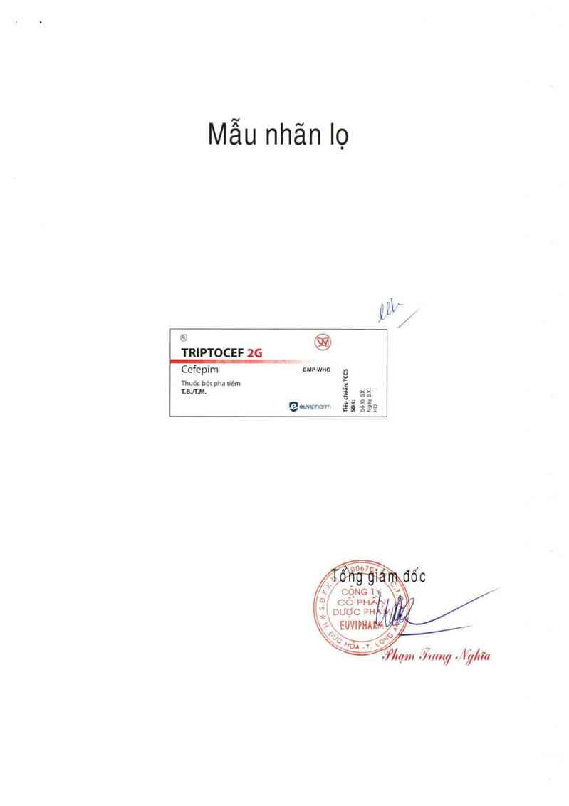 thông tin, cách dùng, giá thuốc Triptocef 2g - ảnh 1