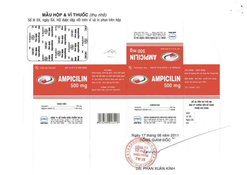 thông tin, cách dùng, giá thuốc Ampicilin 500 mg - ảnh 0