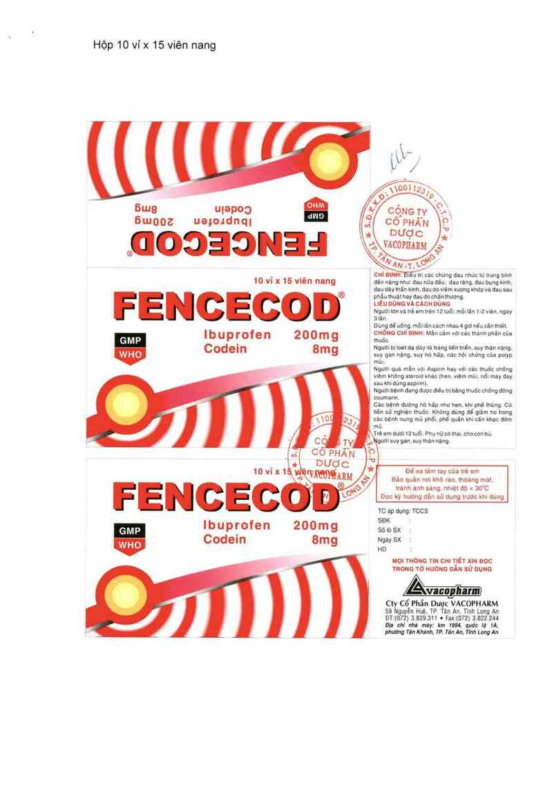 thông tin, cách dùng, giá thuốc Fencecod - ảnh 1