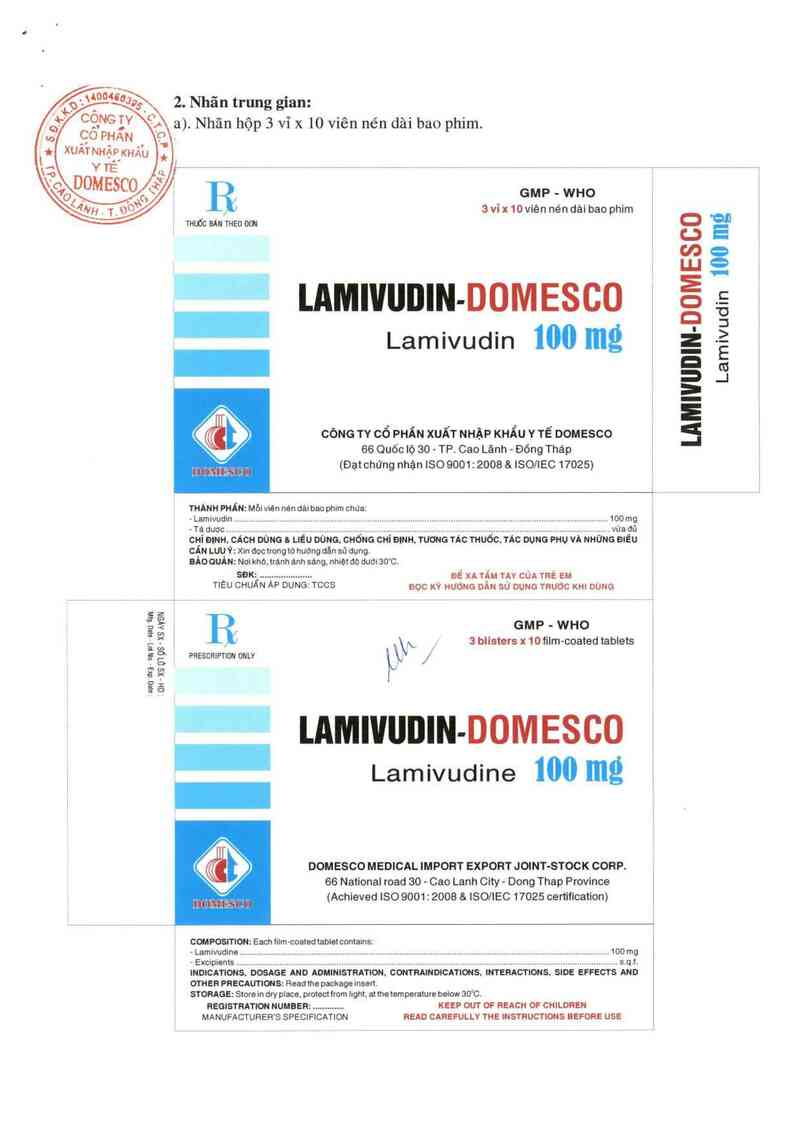 thông tin, cách dùng, giá thuốc Lamivudin-Domesco - ảnh 1