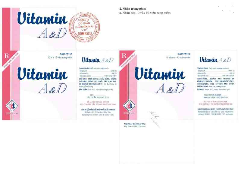 thông tin, cách dùng, giá thuốc Vitamin A&D - ảnh 2