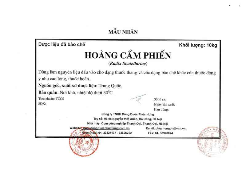 thông tin, cách dùng, giá thuốc Hoàng cầm phiến - ảnh 10