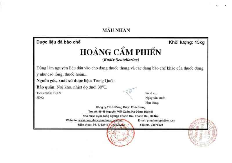 thông tin, cách dùng, giá thuốc Hoàng cầm phiến - ảnh 11