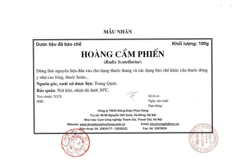 thông tin, cách dùng, giá thuốc Hoàng cầm phiến - ảnh 3