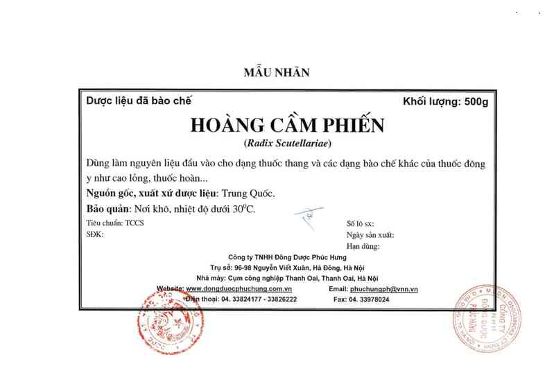 thông tin, cách dùng, giá thuốc Hoàng cầm phiến - ảnh 5