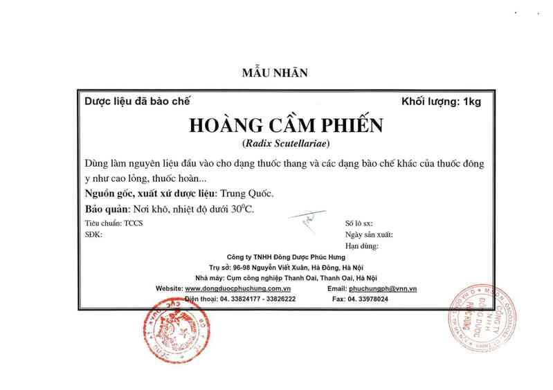 thông tin, cách dùng, giá thuốc Hoàng cầm phiến - ảnh 6