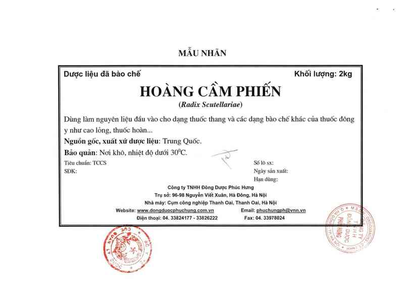 thông tin, cách dùng, giá thuốc Hoàng cầm phiến - ảnh 7