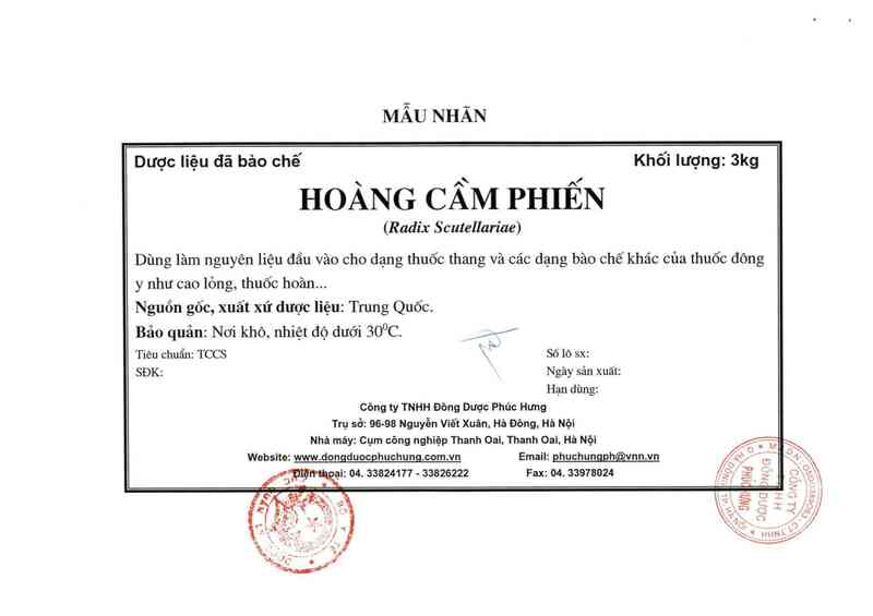 thông tin, cách dùng, giá thuốc Hoàng cầm phiến - ảnh 8