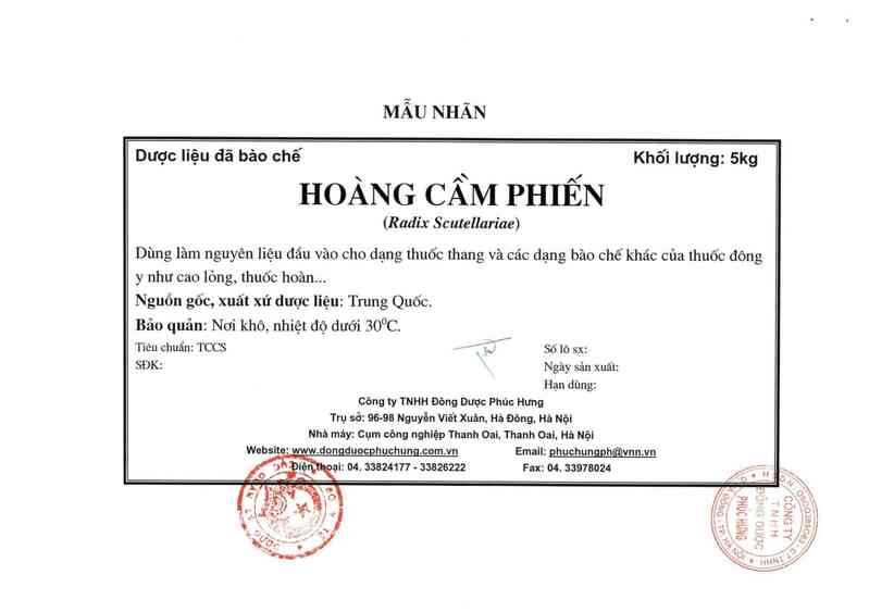 thông tin, cách dùng, giá thuốc Hoàng cầm phiến - ảnh 9