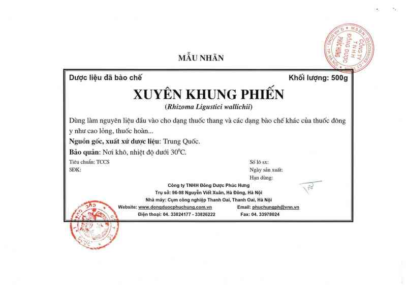 thông tin, cách dùng, giá thuốc Xuyên khung phiến - ảnh 3