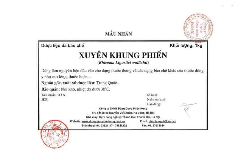 thông tin, cách dùng, giá thuốc Xuyên khung phiến - ảnh 4