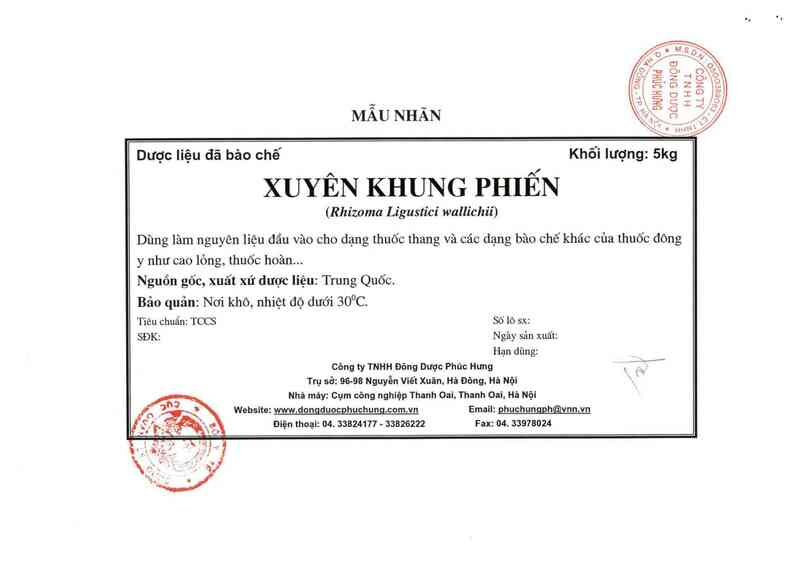 thông tin, cách dùng, giá thuốc Xuyên khung phiến - ảnh 7