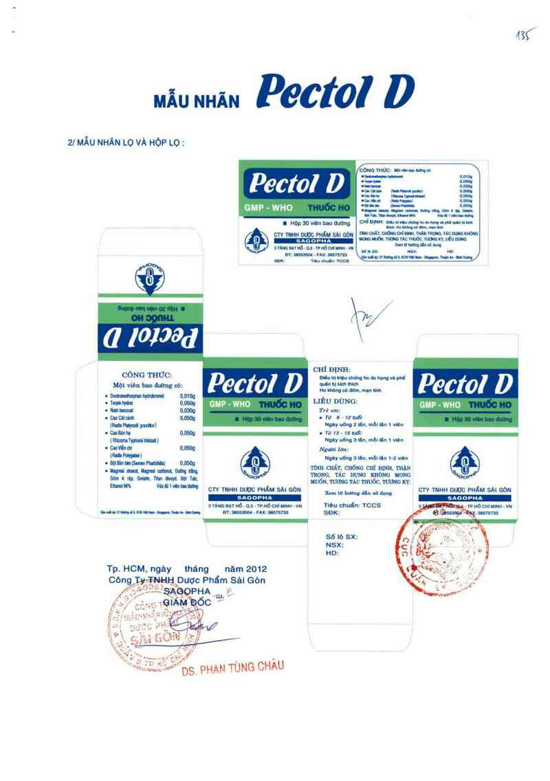 thông tin, cách dùng, giá thuốc Pectol D - ảnh 1