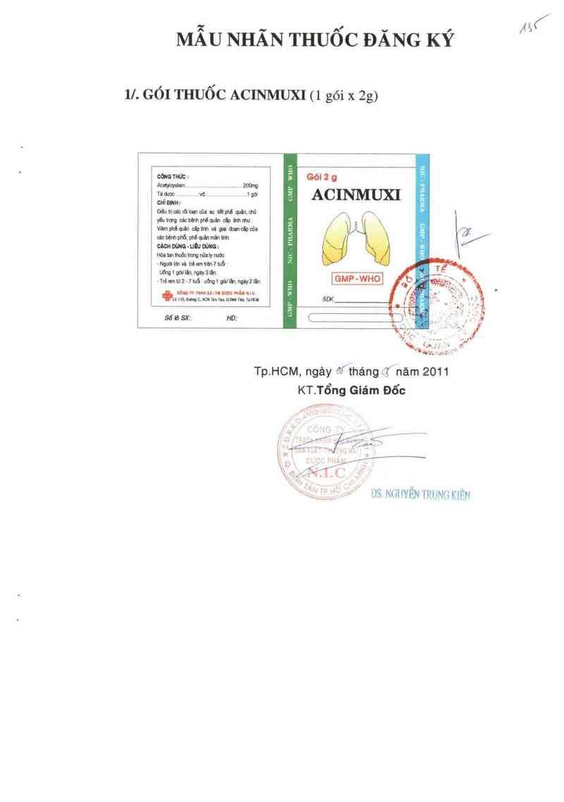 thông tin, cách dùng, giá thuốc Acinmuxi - ảnh 1