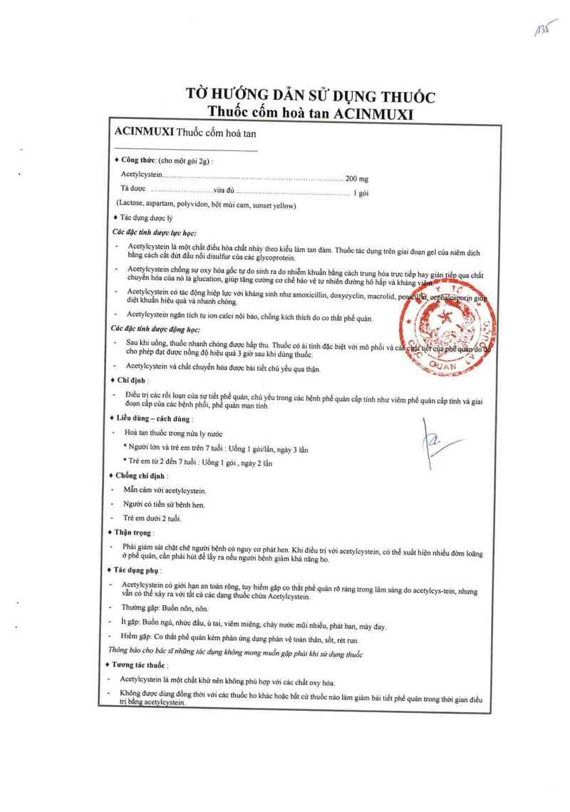 thông tin, cách dùng, giá thuốc Acinmuxi - ảnh 3