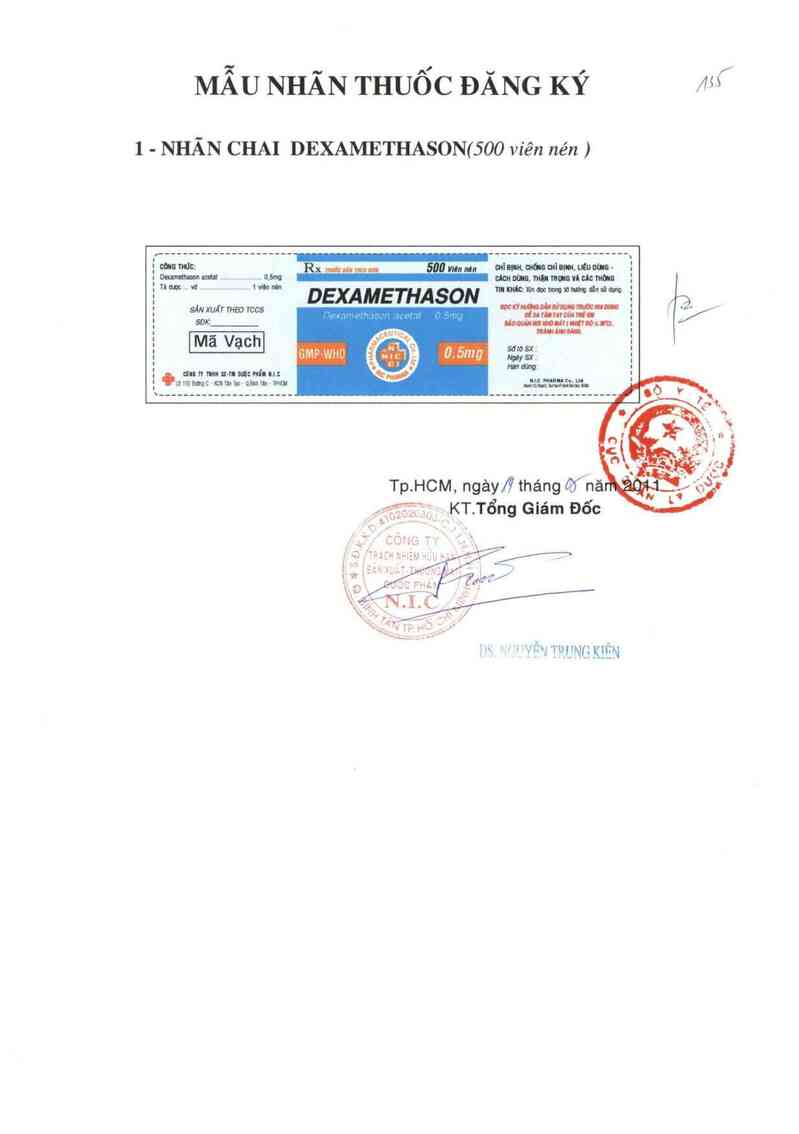 thông tin, cách dùng, giá thuốc Dexamethason 0,5 mg - ảnh 1