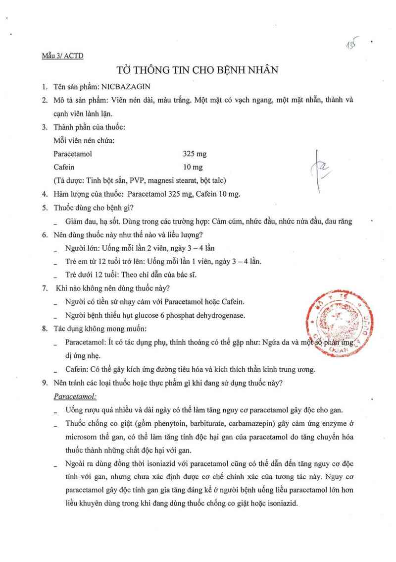 thông tin, cách dùng, giá thuốc Nicbazagin - ảnh 4