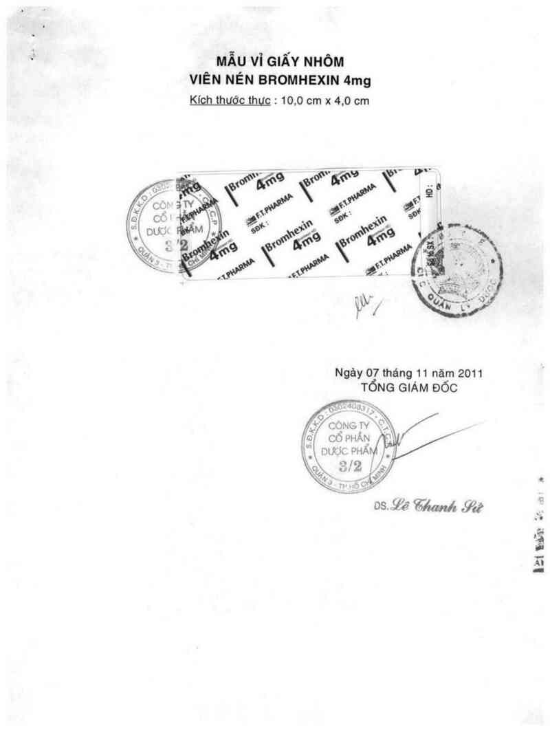 thông tin, cách dùng, giá thuốc Bromhexin 4 - ảnh 1