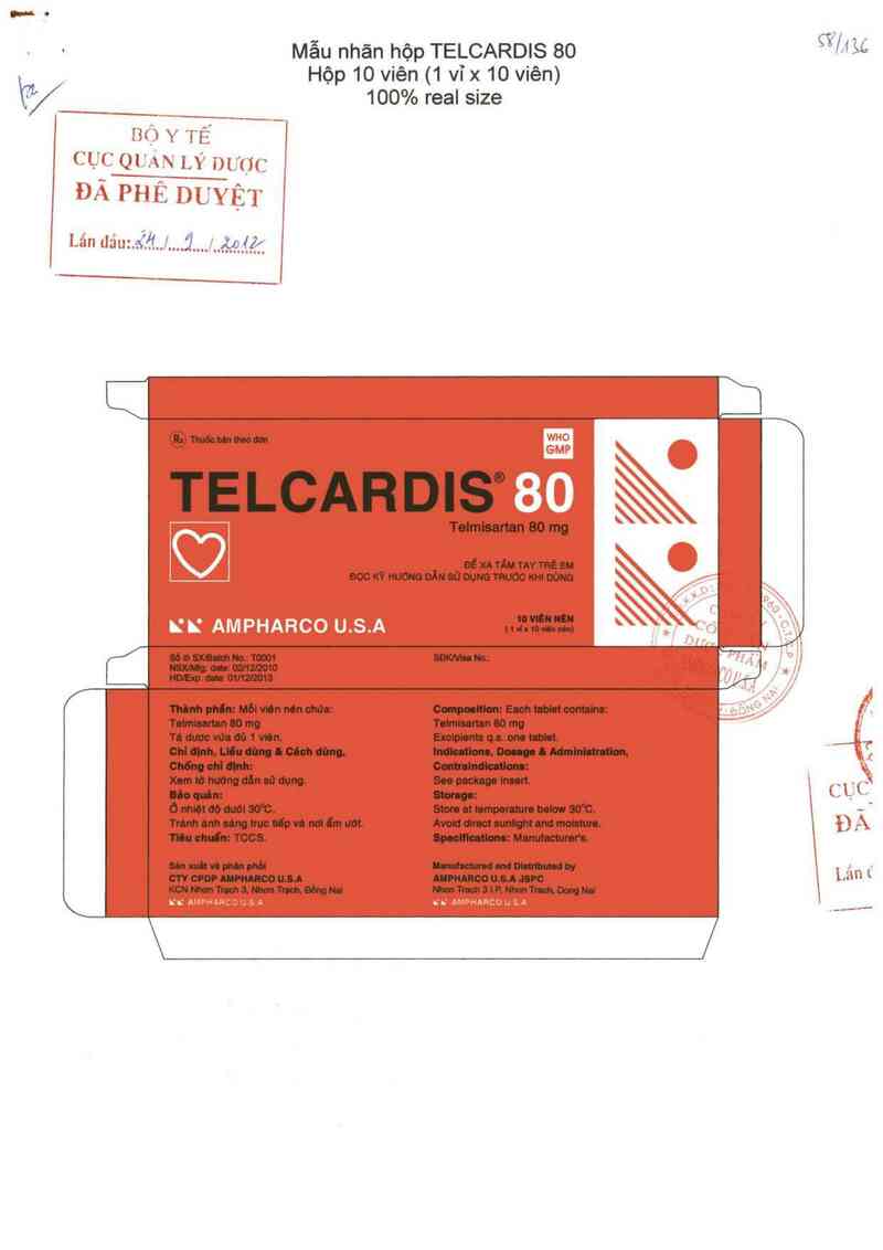 thông tin, cách dùng, giá thuốc Telcardis 80 - ảnh 0