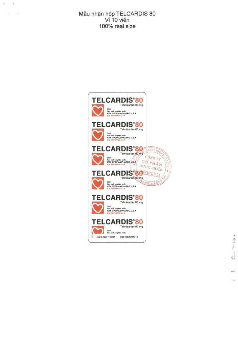 thông tin, cách dùng, giá thuốc Telcardis 80 - ảnh 3