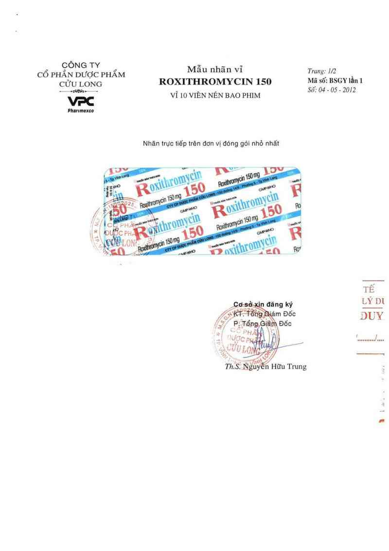 thông tin, cách dùng, giá thuốc Roxithromycin 150 - ảnh 2