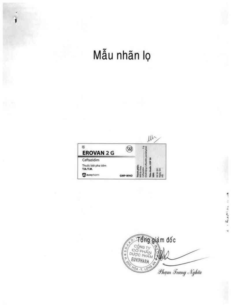 thông tin, cách dùng, giá thuốc Erovan 2 g - ảnh 1