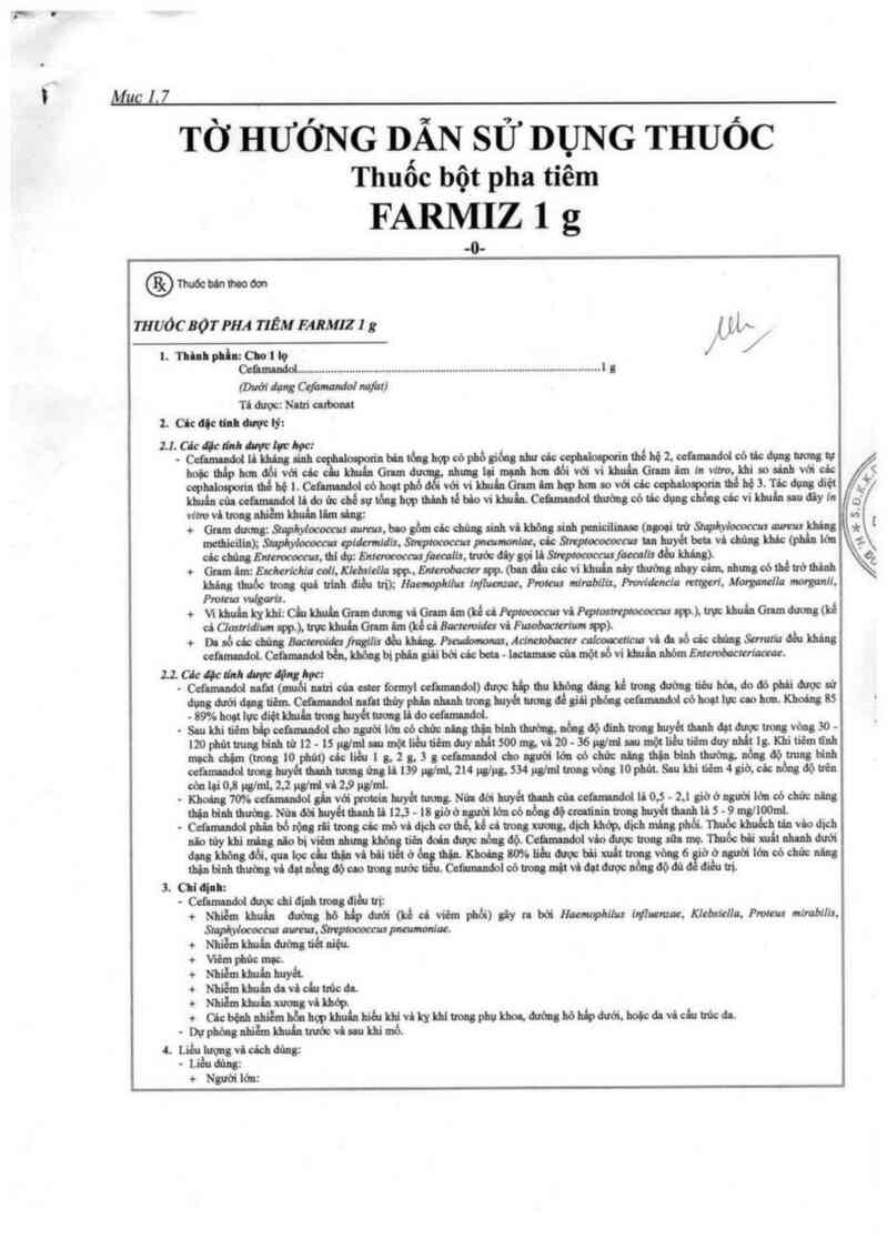 thông tin, cách dùng, giá thuốc Farmiz 1 g - ảnh 2