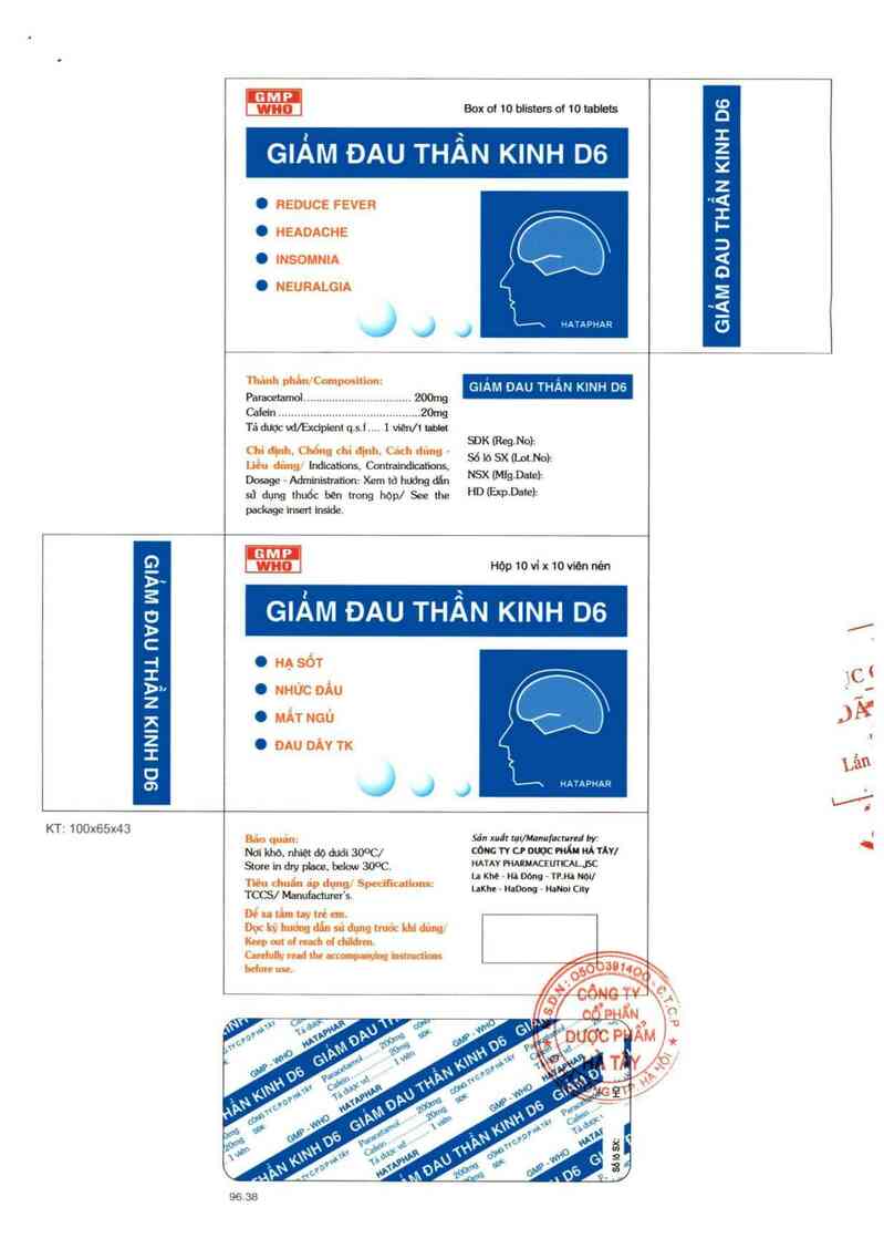 thông tin, cách dùng, giá thuốc Giảm đau thần kinh D6 - ảnh 1