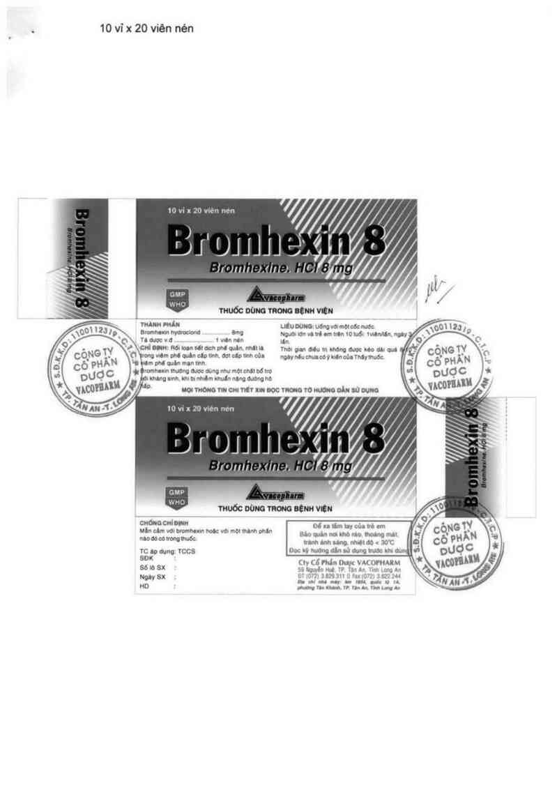 thông tin, cách dùng, giá thuốc Bromhexin 8 - ảnh 2
