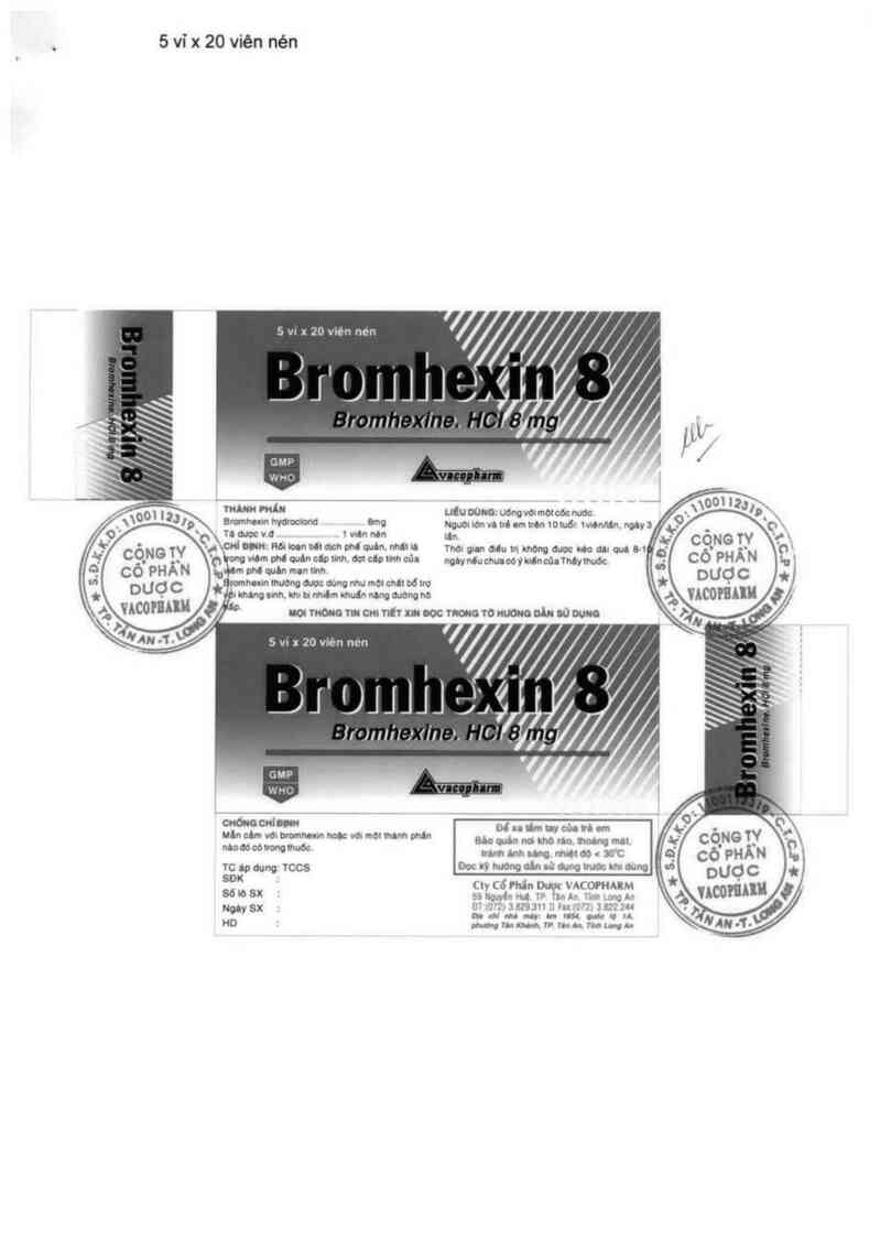 thông tin, cách dùng, giá thuốc Bromhexin 8 - ảnh 3