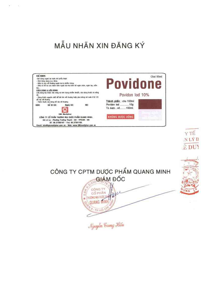 thông tin, cách dùng, giá thuốc Povidon Iod 10% - ảnh 1